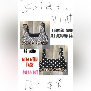 Victoria Secret Polka Dot Leopard 86 Logo Sports Bra New With Tags 🏷️